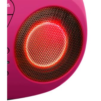 Lecteur Radio CD Port USB BigBen avec effets lumineux Rose