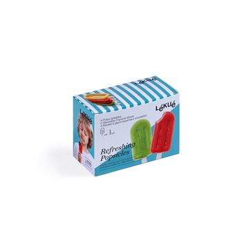 SET 4 MOULES ESQUIMAU EMPILABLES ET BATONNETS REUTILISABLES INCLUS + LIVRET DE RECETTES - 1