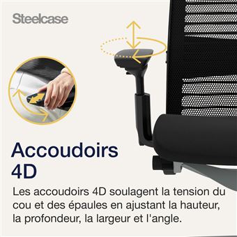 Chaise de Bureau Steelcase Think Noir