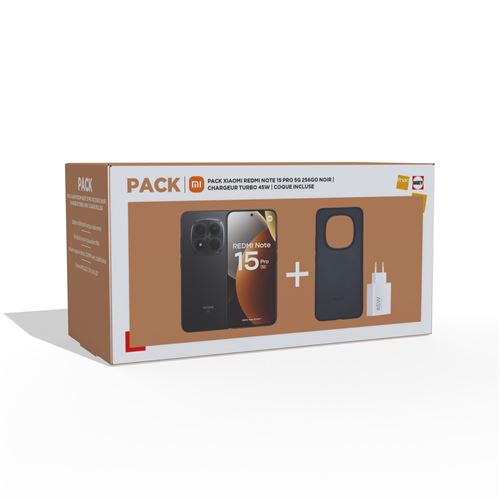 Pack Smartphone Xiaomi REDMI Note 15 Pro 5G + Turbo Charging Power Adapter Type A - vue 2