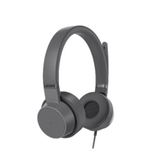 Casque PC filaire Lenovo Go ANC Gris