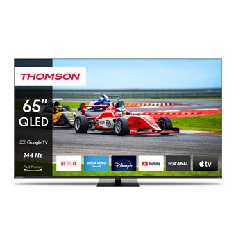 Thomson Google TV 65'''' QLED Pro avec pied central rotatif, 144Hz 165cm 2024