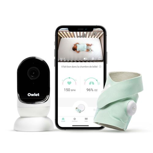 Babyphone Owlet Monitor Duo Smart Sock 3 et Caméra HD