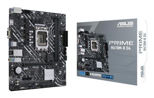 Carte mère ASUS PRIME H610M-K D4 micro ATX Socket LGA1700 Chipset Intel H610