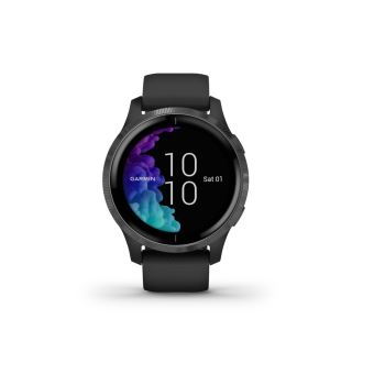 Garmin Venu - Schwarz - Sportuhr mit Band - Silikon - Schiefer - Handgelenkgröße: 125-190 mm - Anzeige 3 cm (1.2") - Bluetooth, Wi-Fi, NFC, ANT+ - 46.3 g - Schwarz - 1