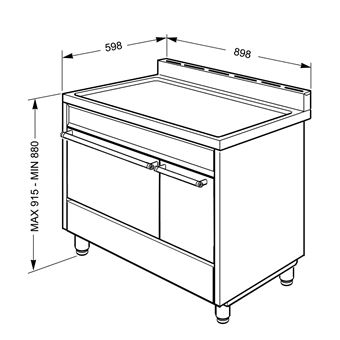 Centre de cuisson Smeg C92GPX9 Double fours 2700 W/2500 W et 6 foyers gaz 90 cm Inox