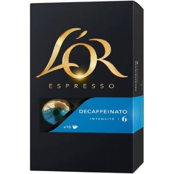 Pack de 10 capsules sans cafeine Maison du Café L'Or Espresso Decaffeinato  Intensité 6