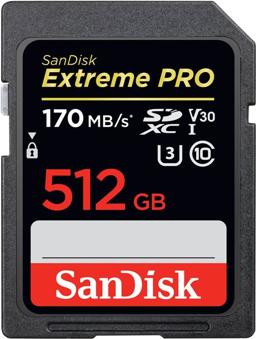 Carte mémoire SanDisk Extreme Pro SDXC UHS-I 512 Go Noir