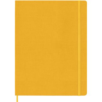 Carnet très grand format Moleskine rigide ligné Soie Jaune orange