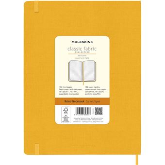 Carnet très grand format Moleskine rigide ligné Soie Jaune orange