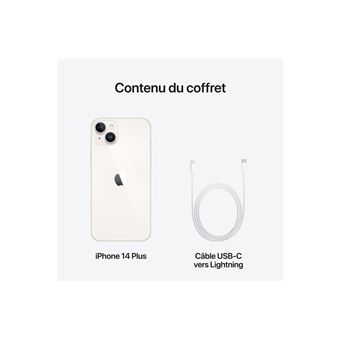 iPhone 14 Plus 6.7" 5G Double SIM 256 Go Lumière stellaire