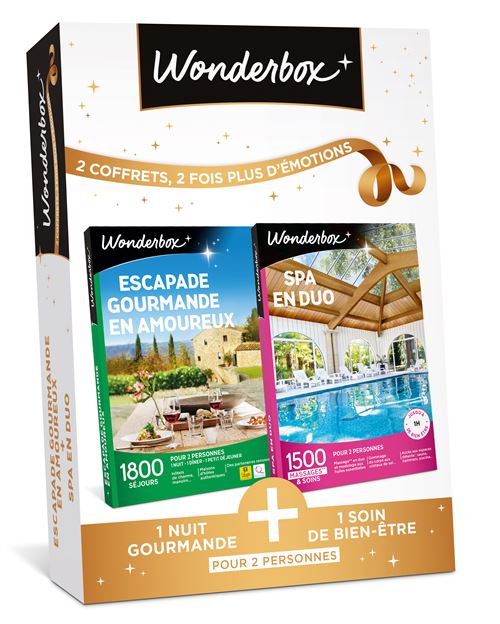 Bundle Wonderbox Escapade gourmande en amoureux Spa en duo
