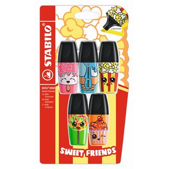 Pack de 5 surligneurs Stabilo Miniboss Sweet Friends