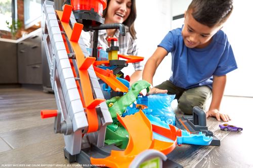 Hot Wheels City – Station De Lavage Express Avec Véhicule Inclus, Connectable à D'autres Pistes – Dès 4 Ans