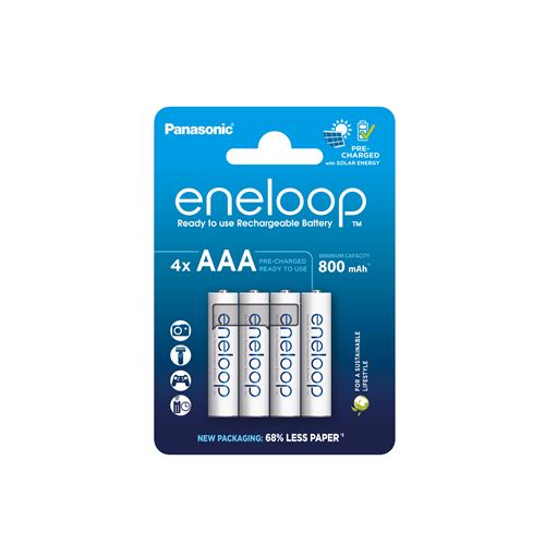 Pack De 4 Piles Rechargeables Type Lr03 Aaa Panasonic Eneloop 800 Mah Gris
