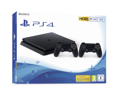 Console Sony PS4 1 To Noir + 2 manettes Dualshock 4 Noir