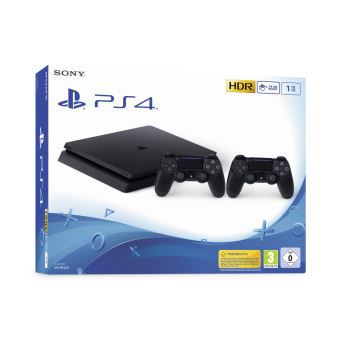 Console Sony PS4 1 To Noir + 2 manettes Dualshock 4 Noir - 1