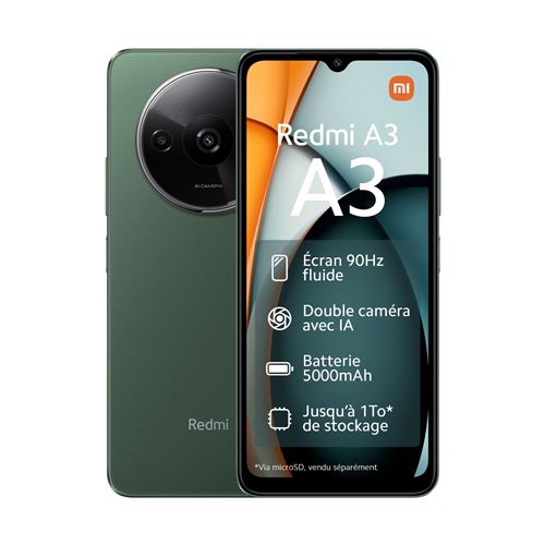 Smartphone Xiaomi Redmi A3 6,71 Double SIM 64 Go Vert forêt