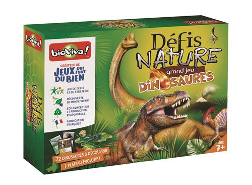 Boite de Jeu de société Bioviva Le grand jeu Défis Nature Dinosaures