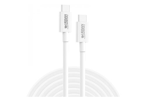 Câble Urban Factory USB-C vers USB-C 2m E-Mark 100 W Blanc
