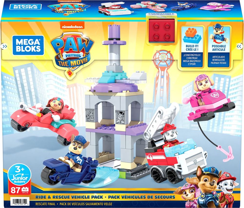 Mega Bloks La Pat'Patrouille : Le film, Camion de Pompier de Marcus, 32 blocs de construction et 2 figurines, jouet pour bébé et enfant dès 3 ans, GYJ01 Mega Bloks La Pat'Patrouille : Le film, Camion de Pompier de Marcus, 32 blocs de construction et 2 figurines, jouet pour bébé et enfant dès 3 ans, GYJ01