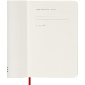 Agenda civil semainier Moleskine Format de poche souple Rouge