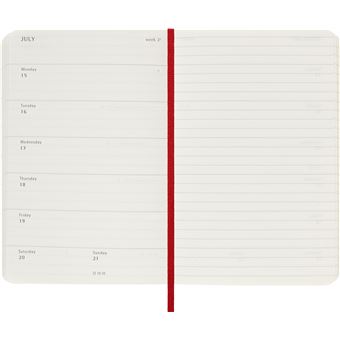 Agenda civil semainier Moleskine Format de poche souple Rouge