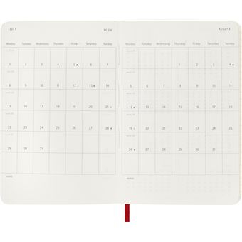 Agenda civil semainier Moleskine Format de poche souple Rouge