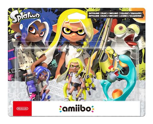 Pack de 3 Figurines Amiibo Splatoon Octaling + Inkling + Salmioche