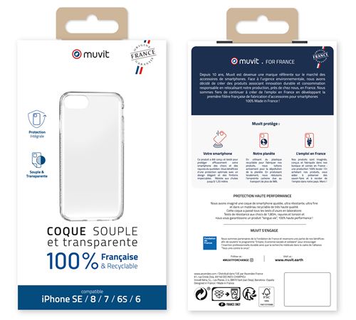 Coque souple Muvit For Change Crystal Soft pour Apple iPhone SE/8/7/6S/6 Transparent