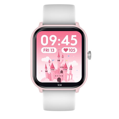 Montre connectée Ice-Watch Ice Smart Junior 3.0 Bluetooth Rose avec bracelet en silicone Blanc