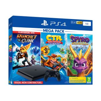 Playstation 4 Sony 1 To Noir + Crash Team Racing + Spyro