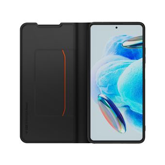 Etui à rabat en gomme avec porte-carte Made For Xiaomi pour Redmi Note 12 Pro+ 5G Noir