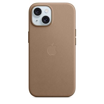 Coque en tissage fin avec MagSafe pour iPhone 15 Taupe