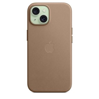 Coque en tissage fin avec MagSafe pour iPhone 15 Taupe