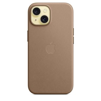 Coque en tissage fin avec MagSafe pour iPhone 15 Taupe