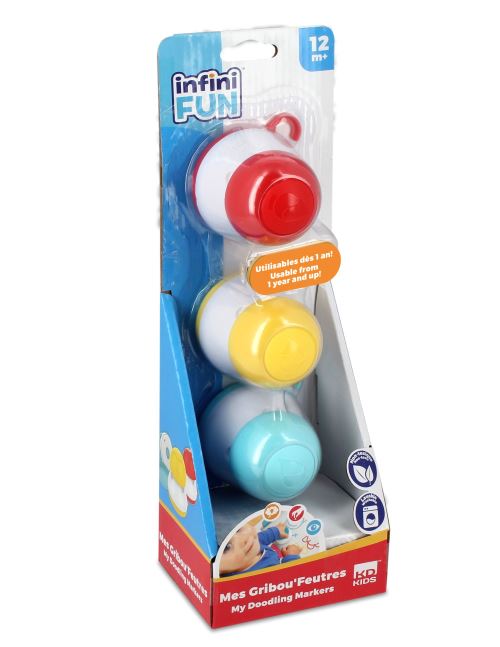Gribou'Feutres Bleu, Rouge et Jaune Infiny Fun