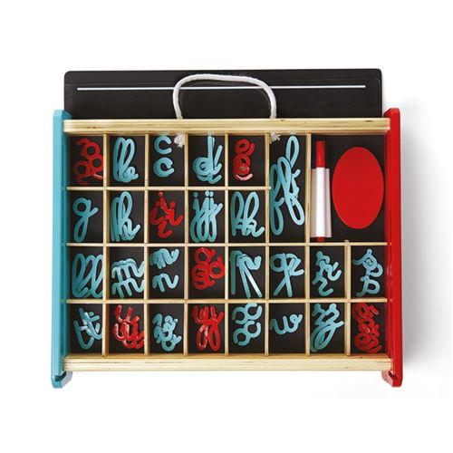 Trésor De Maman Lettres Mobiles Capitales Montessori - 130 Lettres En Feutrine 3 Mm - Coffret Rangement Compartimenté - Consonnes Bleues, Voyelles Rouges