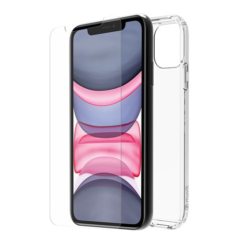 Pack Coque souple Wefix Blanc pour iPhone 11 + verre trempé