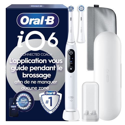 Oral B Rouge/Blanche/Verte Brosse À Dents Électrique Io6 Séries White Luxe Edition - Image 2