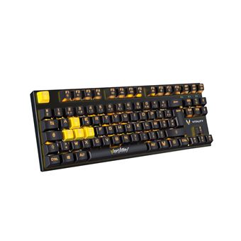 Clavier gaming mécanique filaire Azerty Vitality Red TKL Noir et jaune