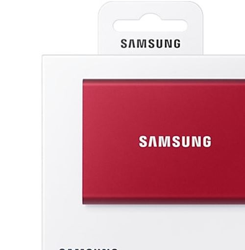 Disque dur SSD externe SAMSUNG Portable 2To T7 rouge métallique