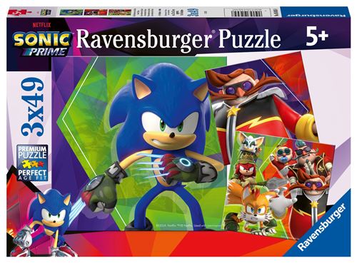 Puzzles 3x49 pièces : Sonic Prime : Les aventures de Sonic Ravensburger France - vue 3