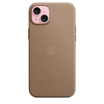 Coque en tissage fin avec MagSafe pour iPhone 15 Plus Taupe