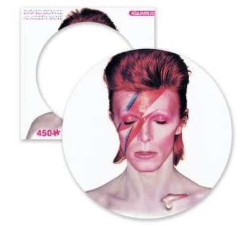 Puzzle 450 pieces rond David Bowie Album Aladin Sane de la marque Aquarius - Dimensions  du puzzle monte : 30 x 30 cm