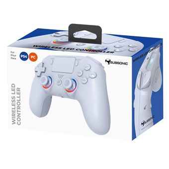 Manette sans fil Subsonic pour PS4 et PC Blanc