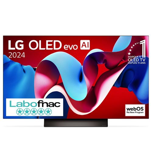 TV OLED Evo LG OLED48C44 121 cm 4K UHD Smart TV 2024 Noir et Brun