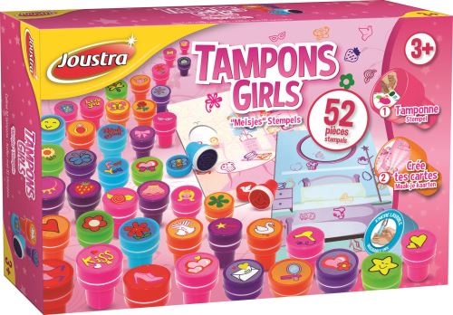 Kit Créatif Avec 52 Tampons Joustra Thème Filles Auto Encres