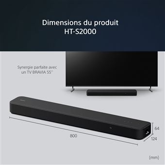 Barre de son Dolby Atmos® 3.1.(2) canaux Sony HT-S2000 Noir