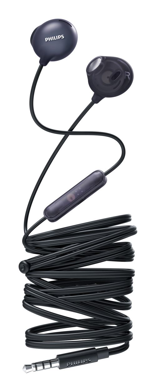 Philips UpBeat SHE2305BK - In-ear hoofdtelefoons met micro - oordopje - met bekabeling - 3,5 mm-stekker - zwart